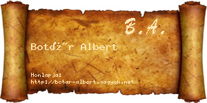 Botár Albert névjegykártya