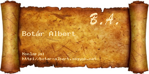 Botár Albert névjegykártya